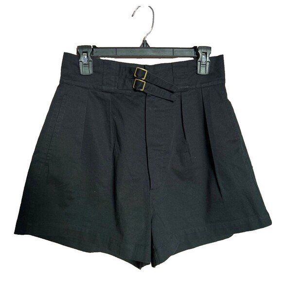 Doen Heron Women’s Pleated Double Belt Short size 6 NWT High Waist Retro Look - Picture 2 of 7